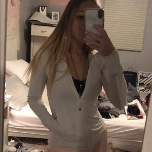 tight white lulu jacket